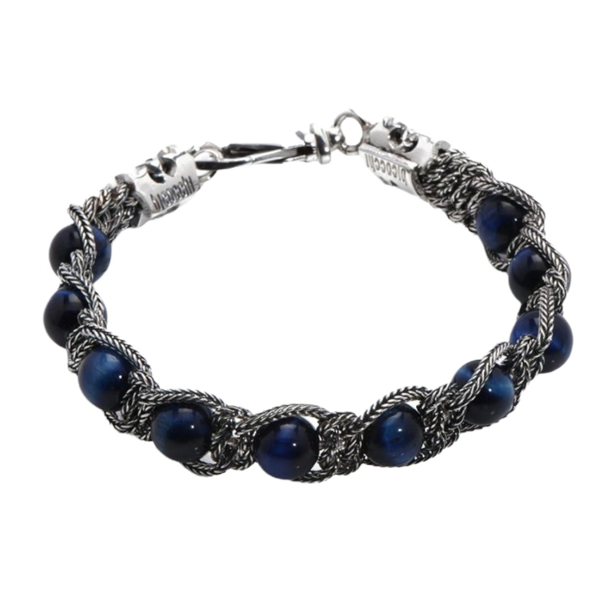 E.BICOCCHI BRACCIALE IN ARGENTO CATENA E PERLE