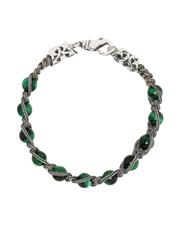 E.BICOCCHI BRACCIALE IN ARGENTO CATENA E PERLE